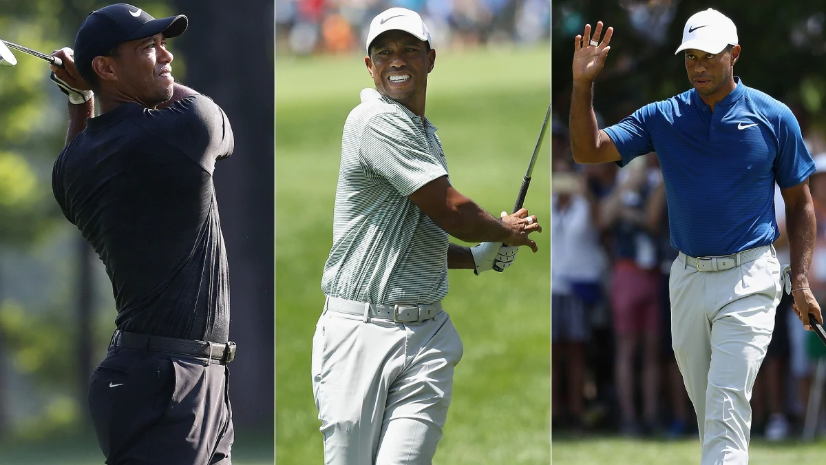 Hot in here: Woods wears 3 different shirts Saturday