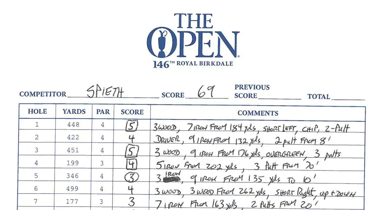 Spieth&#039;s Sunday scoring notes: &#039;We guessed&#039; on 13